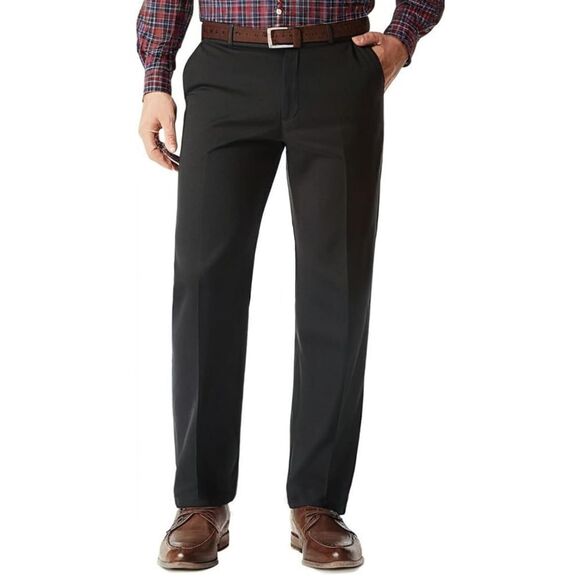 Gboy Studio Mens Black Classic Fit Flat Front Dress Pants, 34x30 - Picture 1 of 5
